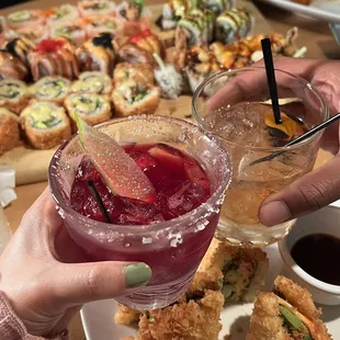 Hibiscus margarita, blueberry old fashioned