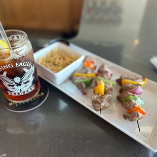 Steak Kabobs W/Mac &amp; Cheese