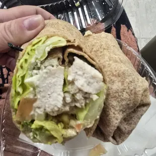 Hummus Chicken wrap on wheat