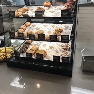 Fresh baked deserts and breakfast items.