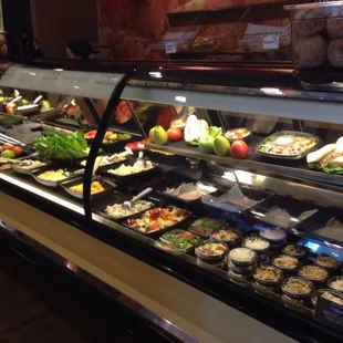 a variety of food on display