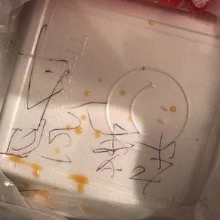 My terrible food. Idk if it's English or hieroglyphics lol