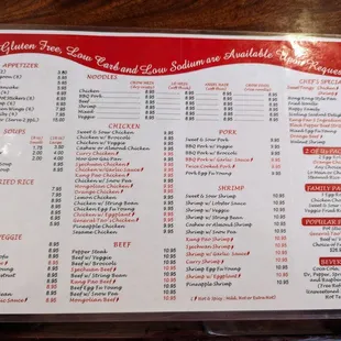 June 2023 menu