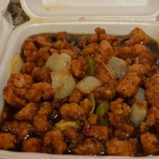 General Tso&apos;s Chicken, it was non-spicy as a default