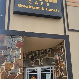 the entrance to the restaurant