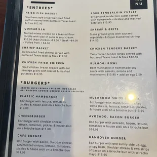 menu