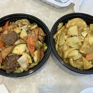 Thai Curry Chicken ($13.65)   Happy Family ($14.95)