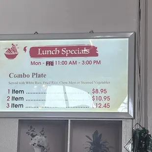 Lunch specials
