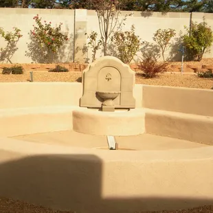 a concrete fountain