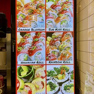 Sushi menu