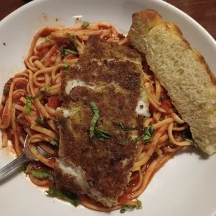 herb crusted seabass