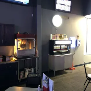 Pull tabs and popcorn machine