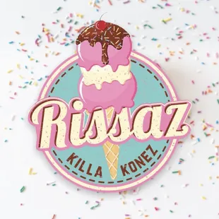 a pink ice cream cone with sprinkles