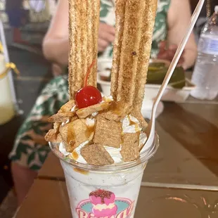 Cinnamon Toast Crunch churro sundae