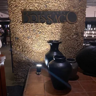 three vases on a table