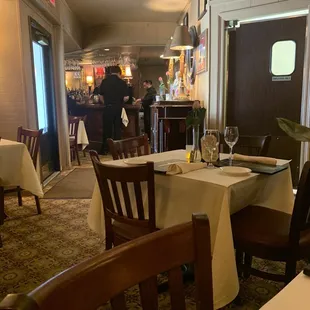 Interior looking into bar