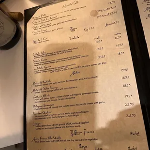 menu
