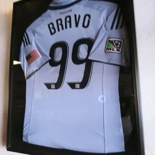 a jersey in a shadow box