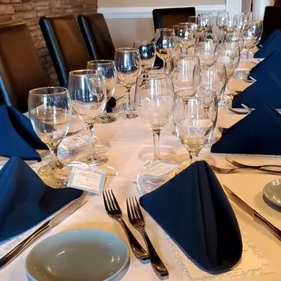 a table set for dinner