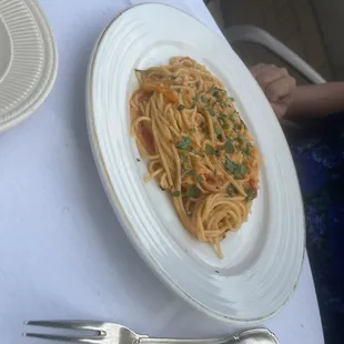 Spaghetti with vodka sauce