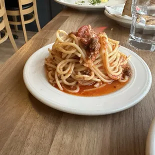 Side of spaghetti with meat sauce that came with the veal Parmigiana