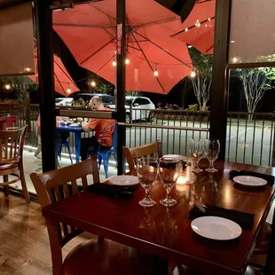 Inside dining and patio