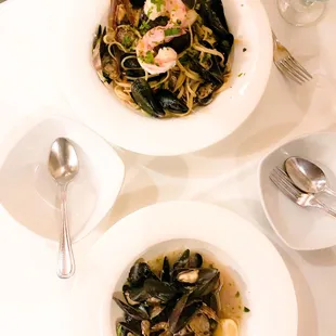 Linguine Tutto Mare, Cozze E Vongole Al Vino Bianco