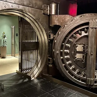 Vault door to enter restroom