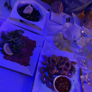 Mussels, Calamari, Carpaccio