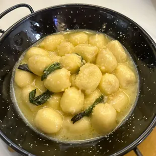 Pumpkin stuffed gnocchi with butter &amp; sage sauce