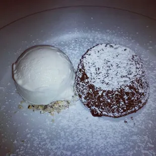 Choclate souffle with Milk ice cream