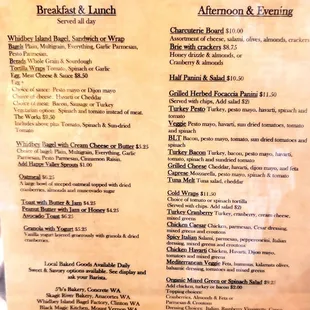 menu