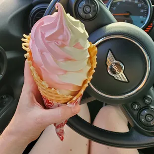 Twist custard waffle cone