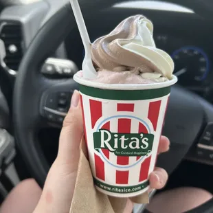 Gelati - Strawberry Cheesecake Italian Cream Ice and Chocolate Vanilla Twist Custard