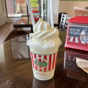 Lemon gelati and vanilla custard