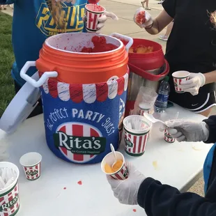 Dishing up delicious Italian ice!