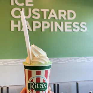 Gelati - salted caramel custard + key lime ice