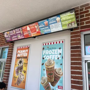 people sitting outside a frozen coffee shop
