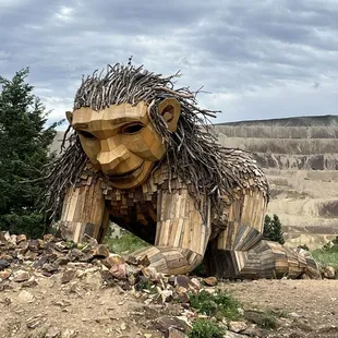 Rita pushing the rocks!