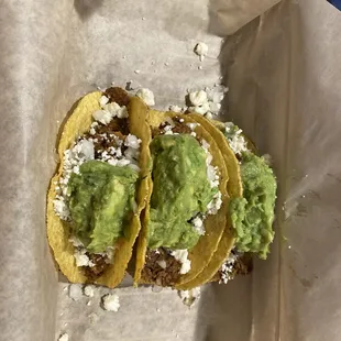 Three tacos on happy hour