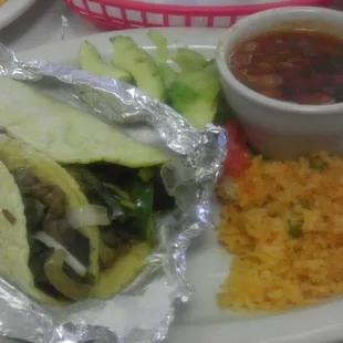 Fajita tacos uncovered