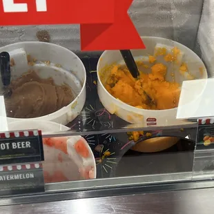 two bowls of ice cream