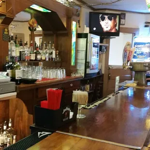 Looking down the bar