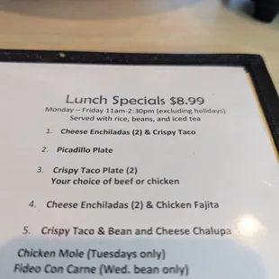 We ordered two lunch Specials with drinks, less than $20 including tax! 12/2024