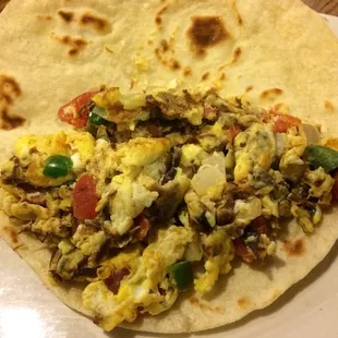 Machacado a la Mexicana taco