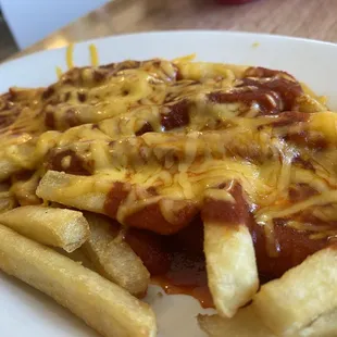 Red chile cheese fries