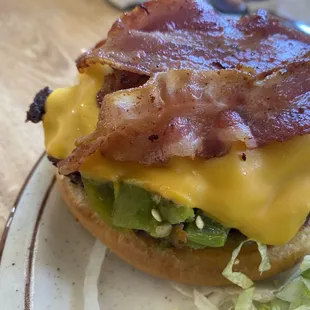 The hunter burger with bacon