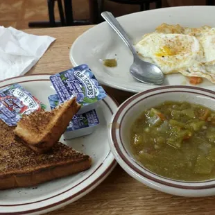 Eggs ordered over easy with toast. Delivered medium hard.