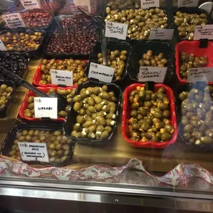 a variety of olives