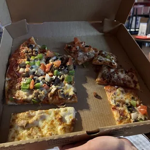 Leftovers from 3 pizzas